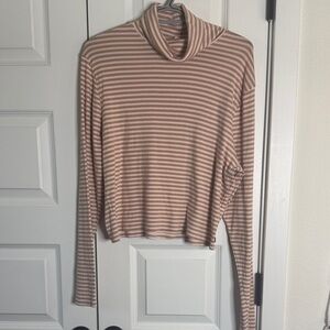 Levi's Tan/Cream/Pink Striped Cowl Neck Sweater